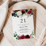 Modern höstkalligrafi 21:a födelsedagen Party Inbjudningar<br><div class="desc">Den här höstens moderna kalligrafi på 21:a födelsedag är en perfekt för en högtidlig födelsedag. Utformningen har burgundära,  röda,  marinerade,  blå och  strålande och roliga handmålade blommor,  inspirerande naturskönhet.</div>