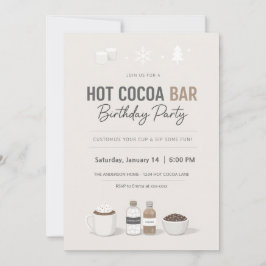 Modern Hot Cocoa Bar Birthday Invitation Inbjudningar