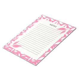 Modern Hot Pink Botanisk Anteckningsbok Anteckningsblock