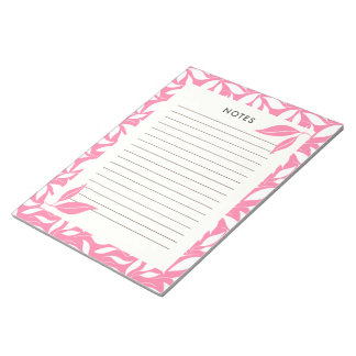 Modern Hot Pink Botanisk Anteckningsbok Anteckningsblock