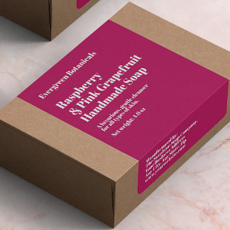 Modern Hot Pink Soap Packaging Label Fraktsedel