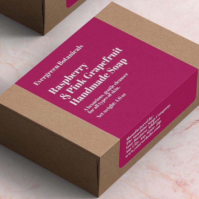 Modern Hot Pink Soap Packaging Label Fraktsedel (Skapare uppladdad)