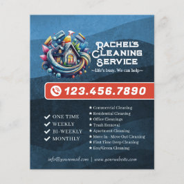 Modern House Cleaning Maid Service Housekeeping Flygblad