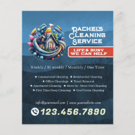 Modern House Cleaning Maid Service Housekeeping Flygblad