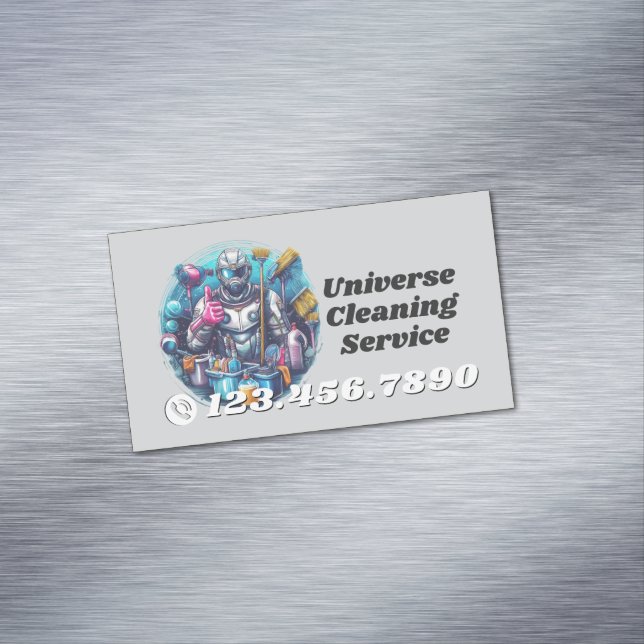 Modern House Cleaning Maid Service Housekeeping Magnetiska Visitkort (In Situ)