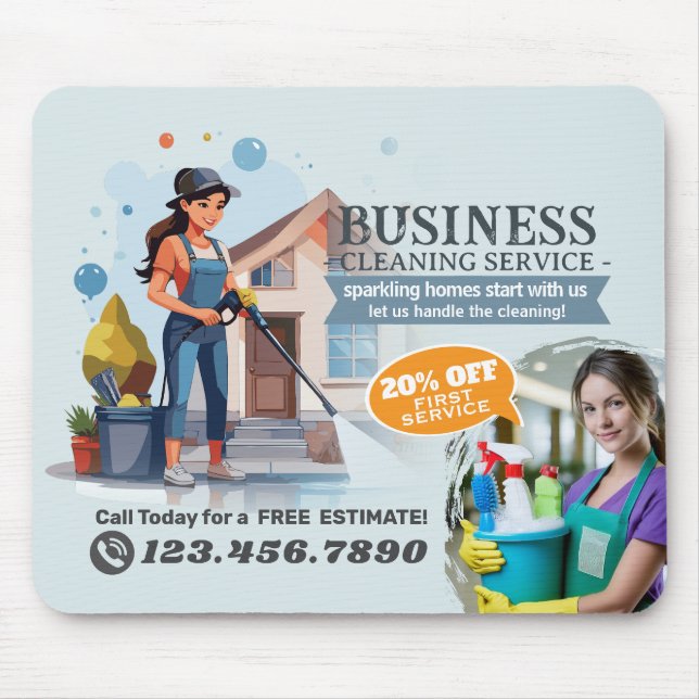 Modern House Cleaning Maid Service Housekeeping Musmatta (Framsidan)