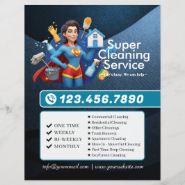 Modern House Cleaning Maid Service Housekeeping Reklamblad