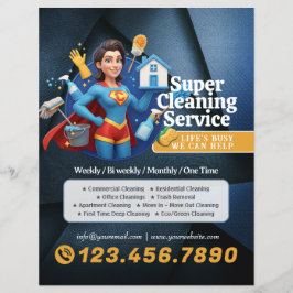 Modern House Cleaning Maid Service Housekeeping Reklamblad