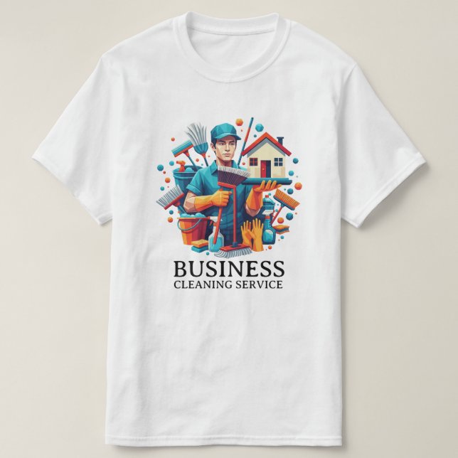 Modern House Cleaning Maid Service Housekeeping T Shirt (Design framsida)