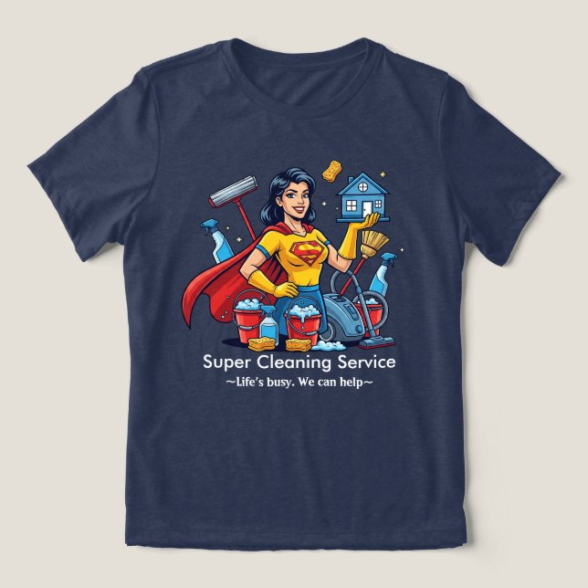 Modern House Cleaning Maid Service Housekeeping T Shirt (Design Framsida)