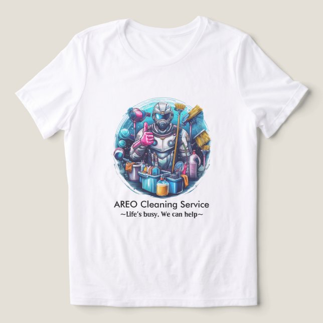 Modern House Cleaning Maid Service Housekeeping T Shirt (Design Framsida)