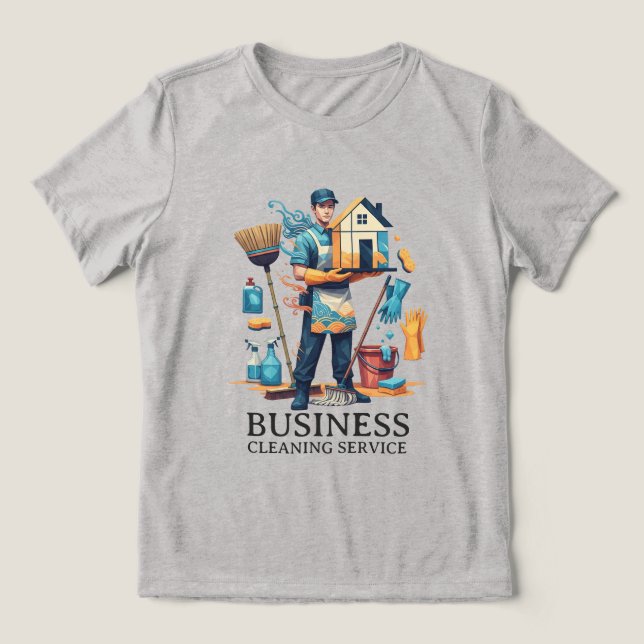 Modern House Cleaning Maid Service Housekeeping T Shirt (Design Framsida)