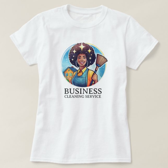 Modern House Cleaning Maid Service Housekeeping T Shirt (Design framsida)