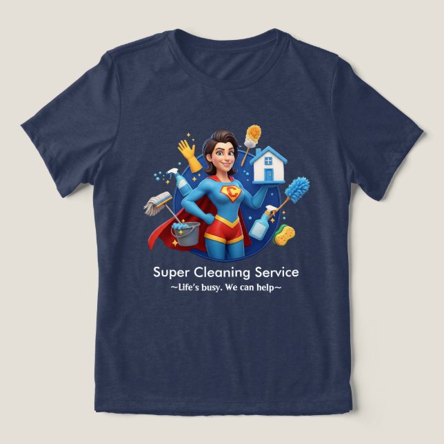 Modern House Cleaning Maid Service Housekeeping T Shirt (Design Framsida)