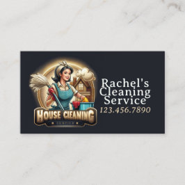 Modern House Cleaning Maid Service Housekeeping Visitkort
