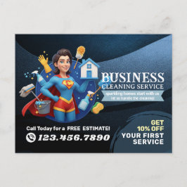 Modern House Cleaning Maid Service Housekeeping Vykort