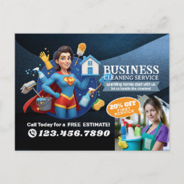 Modern House Cleaning Maid Service Housekeeping Vykort