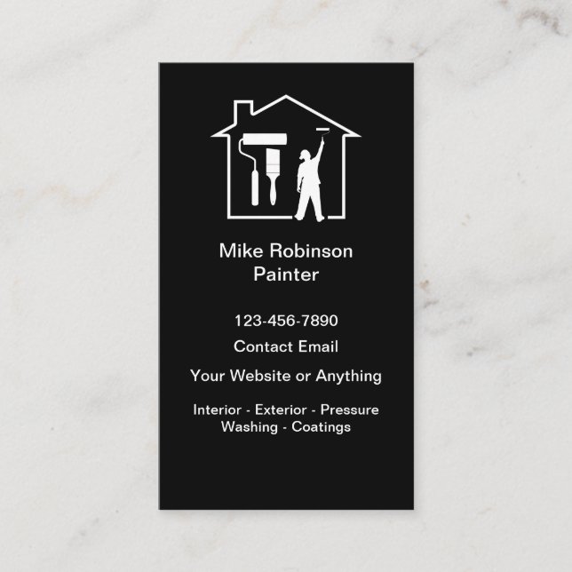 Modern House Painter Business Cards Design Visitkort (Framsida)