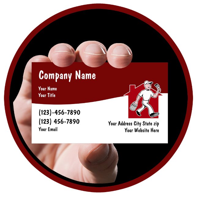 Modern House Painter Visitkort (House Painter Business Cards)