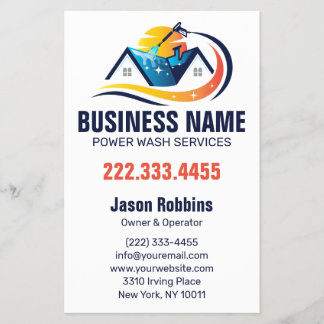 Modern House Power Wash Cleaning Services Flygblad