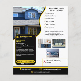 Modern House Selling Customized Black & Gult Flygblad