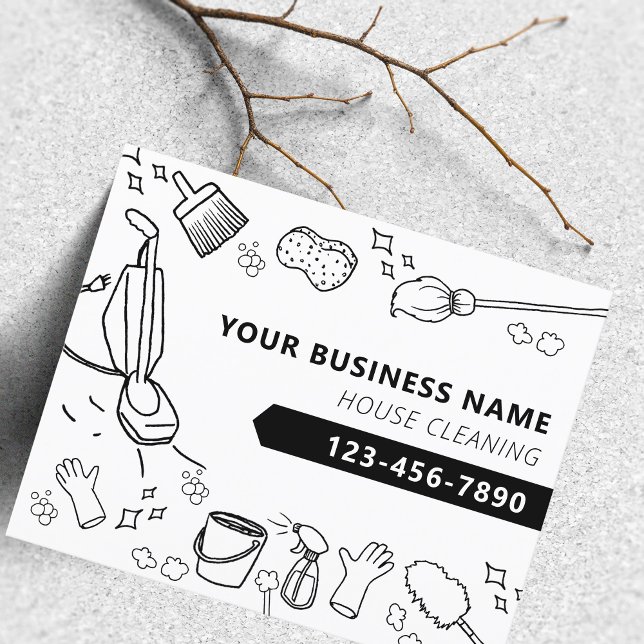 Modern House Städning Household Janitorial Flygblad (Modern House Cleaning Housekeeping Janitorial Flyer)