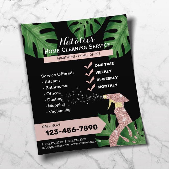Modern House Städning Maid Service Botanical Flygblad (Skapare uppladdad)