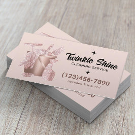 Modern House Städning Service  Rosa Visitkort