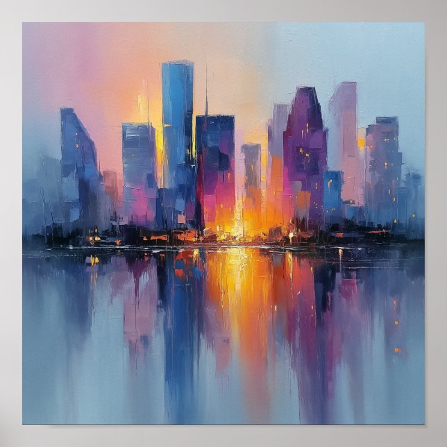 Modern Houston Contemporary City Wall Art Poster (Framsidan)