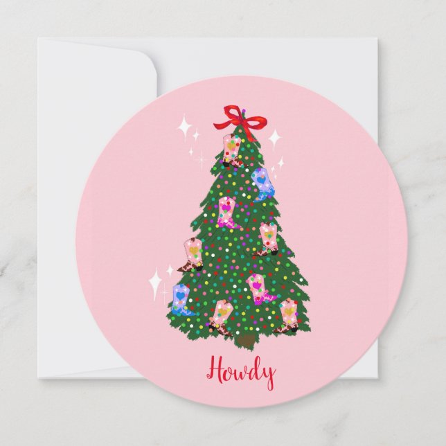 Modern Howdy Cowgirl Westerna Boots-julkort (Framsida)