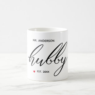 Modern"Hubby"-kalligrafi som inrättades år Kaffemugg