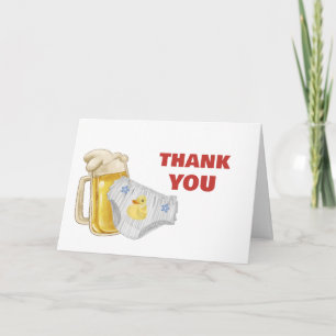 Modern Huggies Chuggies Öl Blöja Baby Shower Tack Kort