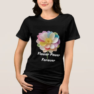 "Modern Human Flower Silhouette Block Färg T-Shir T Shirt
