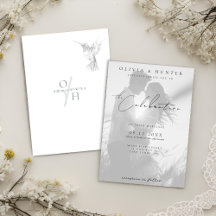 Modern Hummingbird Black and White Photo Bröllop