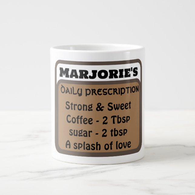 Modern Humor Minimalist Namn Kaffeälskare Jumbo Mugg (Framsidan)