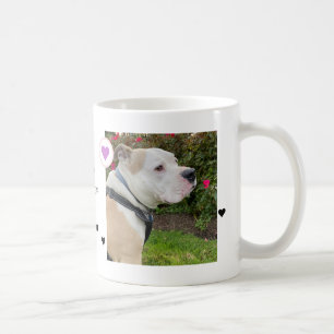 Modern Hund 2 Bilder Hjärtan Namn Kaffemugg