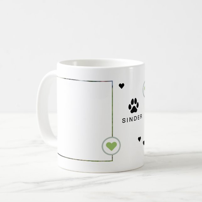Modern Hund 2 Foton Hearts Namn Kaffemugg (Framsida vänster)