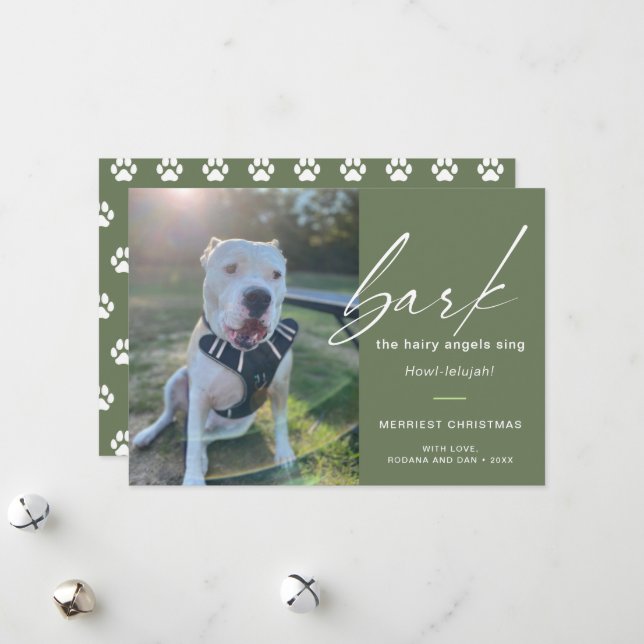 Modern Hund Bark The Hairy Angles Sing Foto Julkort (Fram/Back In Situ)