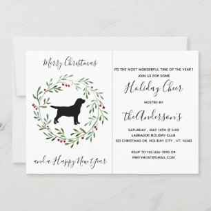Modern Hund Black Labrador God jul Party Inbjudningar