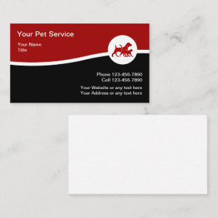 Modern Hund Cat Pet Service Visitkort