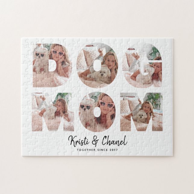Modern Hund Mamma 6 Anpassningsbar för fotokollage Pussel (Horisontell)