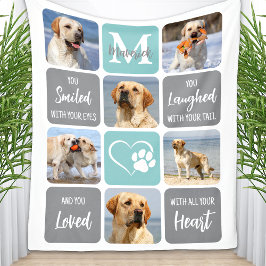 Modern Hund Memorial Pet Loss Anpassningsbar Color Fleecefilt
