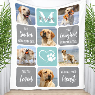 Modern Hund Memorial Pet Loss Anpassningsbar Color Fleecefilt