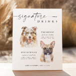 Modern Hund Namnteckning Drinks Bröllop Pet Pub-te Poster<br><div class="desc">INKLUDERAT HUNDAR // HUNDAR: akita, Australian Shepard, beagle, Bernese Mounese hund, Bichon Frise, bull skräcker, cavapoo, Chihuahua, corgi, dachshund (långhår), doberman pincher, Fransk bulldog, gulddräkt, husky, mutt, kung charles spaniel. pug, ruttweiler, Samoyed, Shih Tzu. // HUR IT WORKS: Under "personalisera den här mallen" finns ett alternativ för "redigera med hjälp...</div>