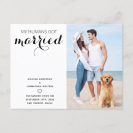 Modern Hund Ny gifta Elopement Meddelande Vykort