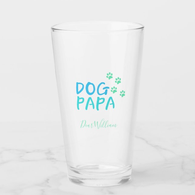 Modern Hund Pappa Glass Glaskopp (Framsida)