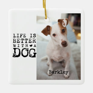 Modern Hund Pet Citera Foto Mall Julgransprydnad Keramik