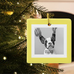 Modern Hund Photo Gult Enkel, snygg gåva Julgransprydnad Keramik<br><div class="desc">Modern Hund Photo Gult Enkel,  snygg gåva</div>