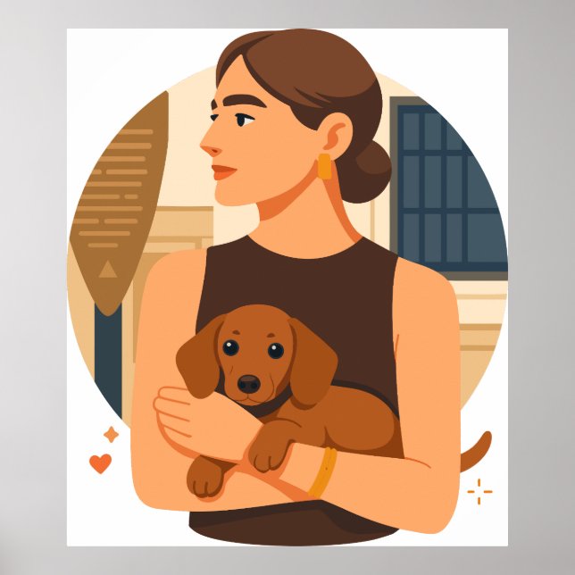Modern hundmammaestetik med söt valp poster (Framsidan)