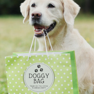 Modern hundpaw Tack Pawty Runt Klistermärke